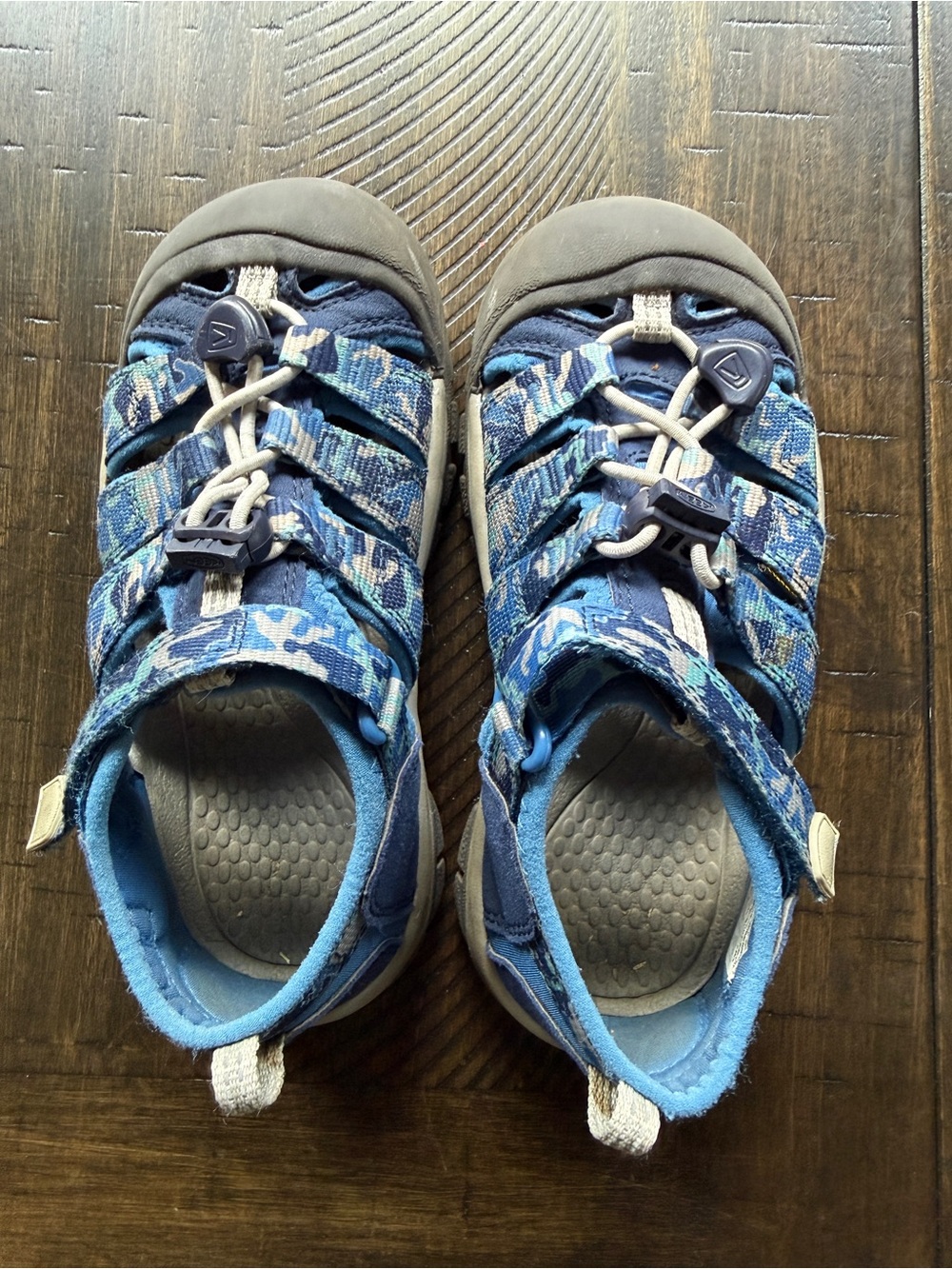 Keen Blue Multi-Pattern Closed-Toe Kids Sandals